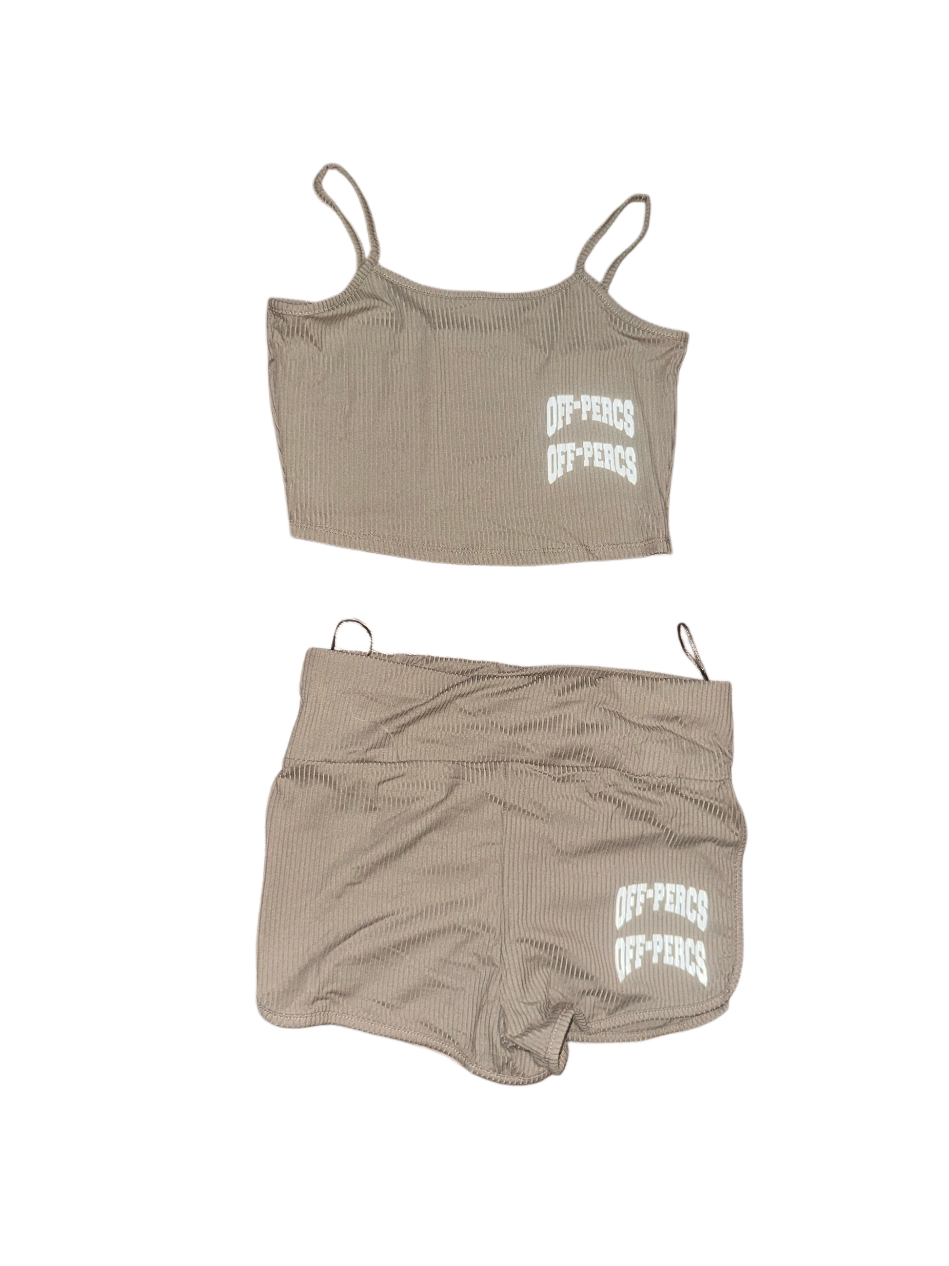 Nude Ruched Short Set
