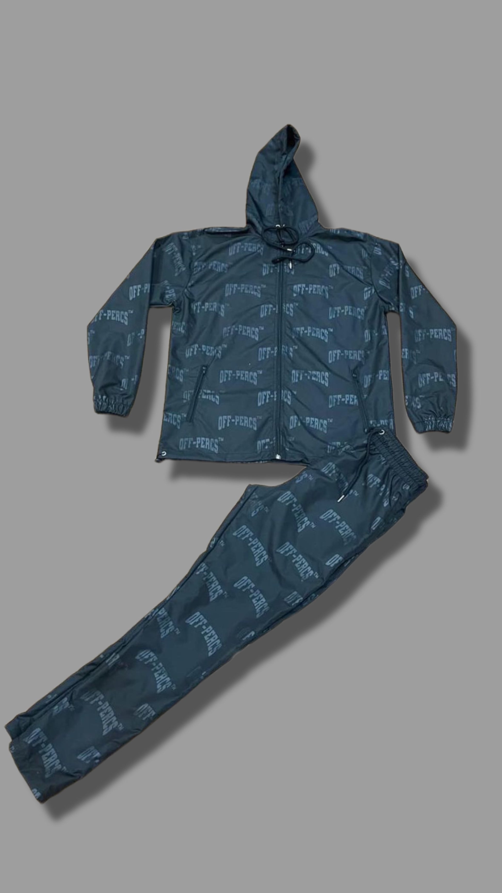 Black MonoPerc Windbreaker Set